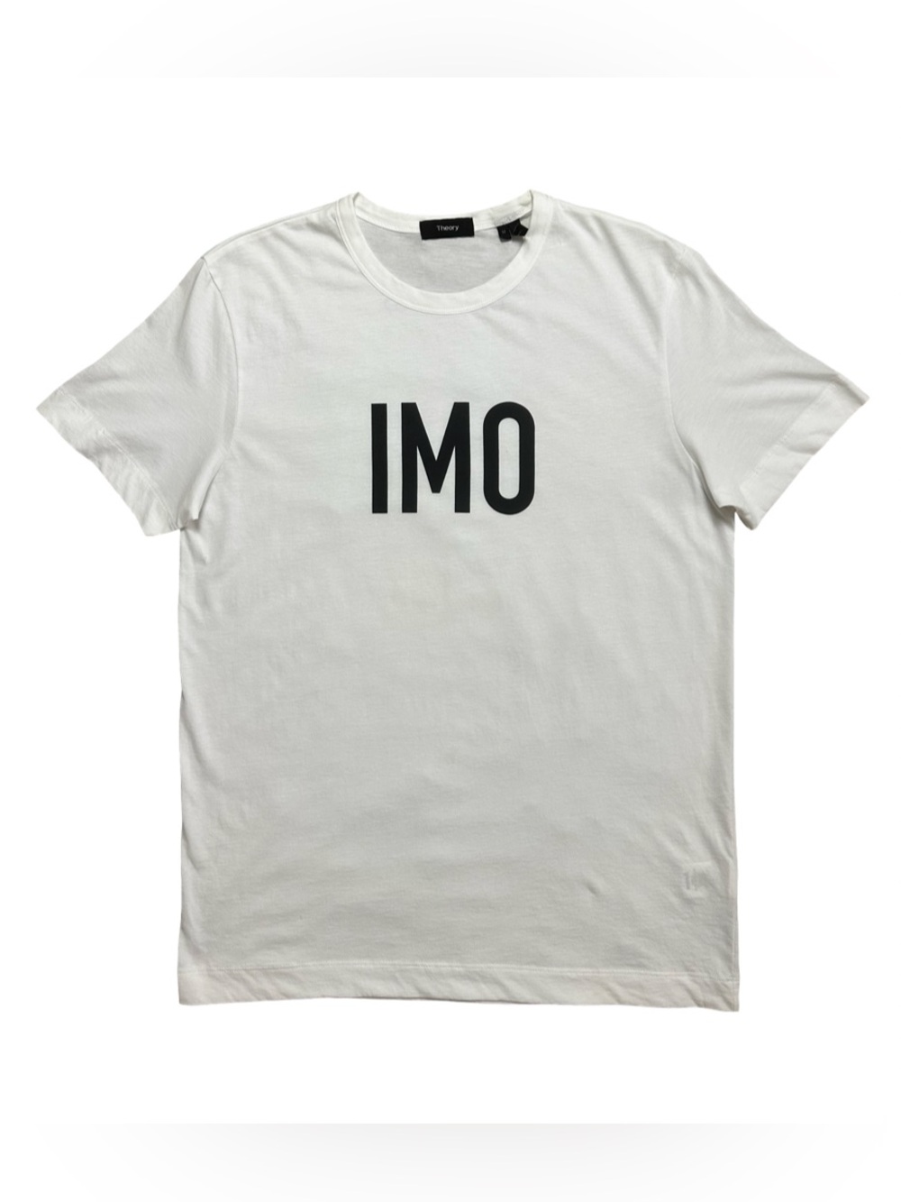 Theory Mens Gaskell N IMO Be Heard White Pima Cotton T Shirt Size Medium